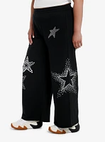 Social Collision Studded Stars Wide Leg Girls Lounge Pants Plus