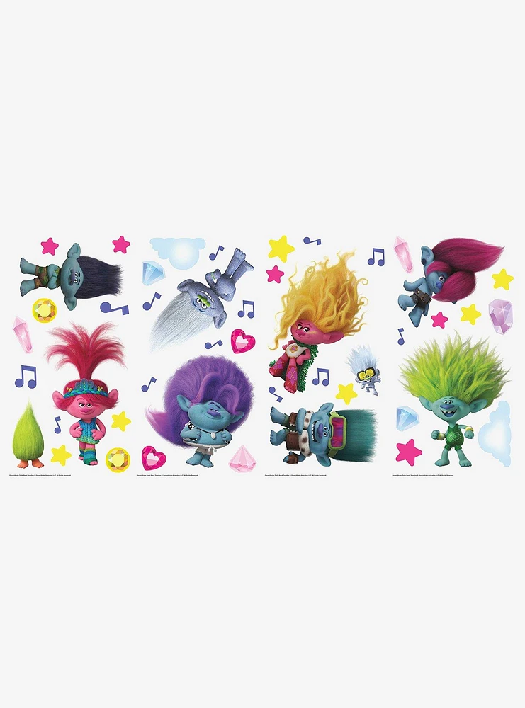 Trolls 3 Band Together with Glitter Wall Decals