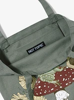 Frog Sunflower Mushroom Green Tote Bag