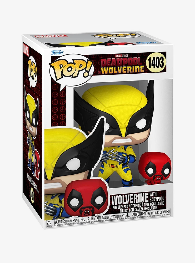 Funko Marvel Deadpool & Wolverine Pop! Buddy Duo Wolverine (With Babypool) Vinyl Bobble-Head