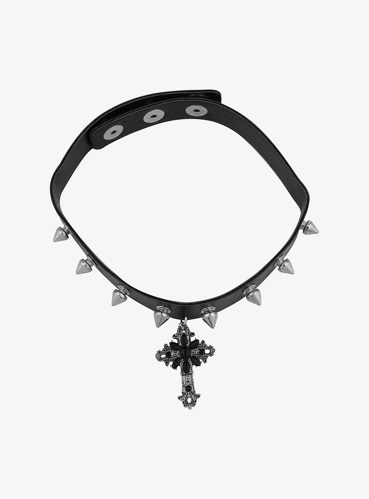 Social Collision Cross Stud Choker