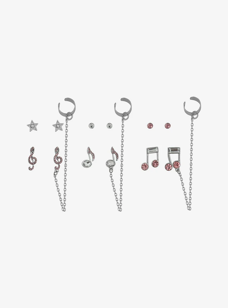 Sweet Society Musical Notes Cuff Earring Set