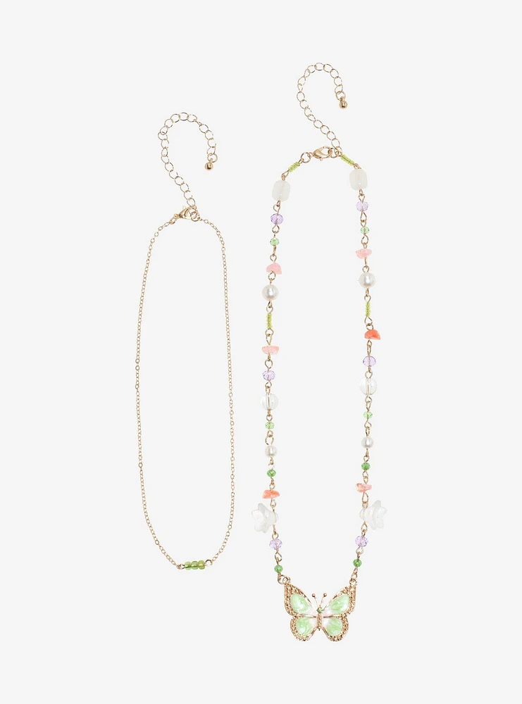 Thorn & Fable Butterfly Pendant Tulip Necklace Set