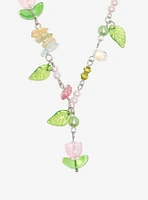 Thorn & Fable Pink Tulip Pearlescent Beaded Necklace