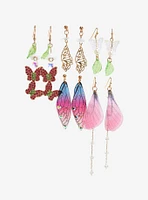 Thorn & Fable Pink Butterfly Garden Earring Set