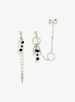 Social Collision Spike Safety Pin Hardware Mismatched Earrings