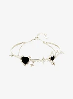 Cosmic Aura Star Heart Bangle Bracelet