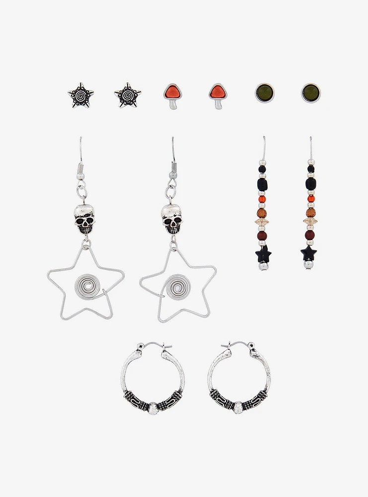 Cosmic Aura Grunge Star Mushroom Earring Set