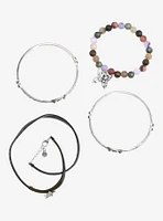 Thorn & Fable Butterfly Stone Faux Leather Bracelet Set