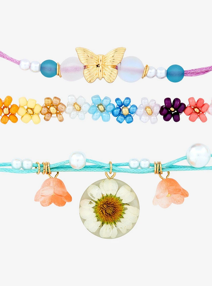 Thorn & Fable Flower Butterfly Bracelet Set