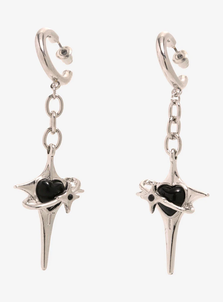 Social Collision Heart Star Mini Hoop Earrings