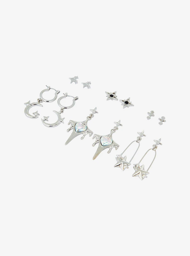 Social Collision Star Drip Moon Earring Set