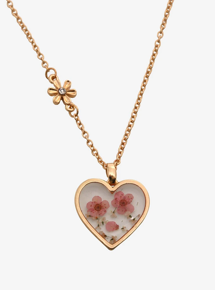 Sweet Society Heart Butterfly Floral Best Friend Necklace Set