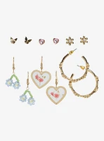 Sweet Society Heart Butterfly Flower Earring Set