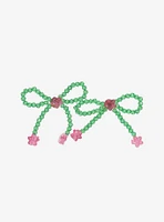 Sweet Society Flower Bead Bow Earrings