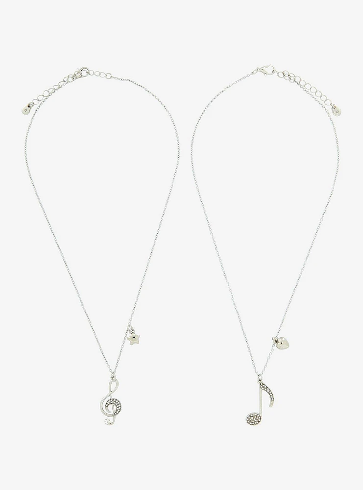 Sweet Society Musical Note Bling Best Friend Necklace Set