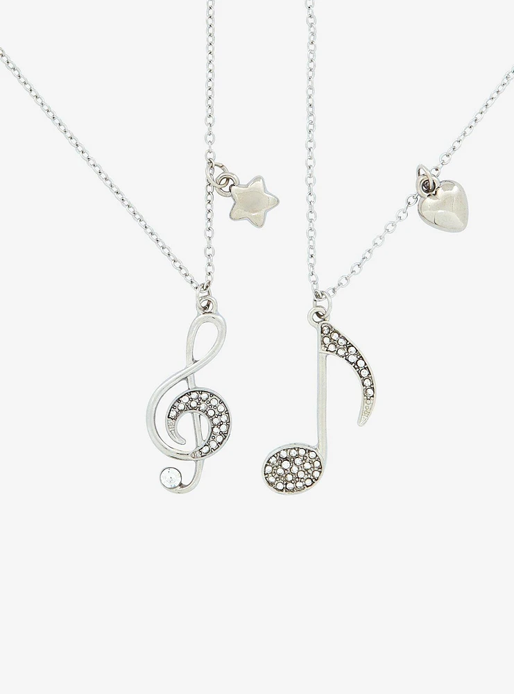 Sweet Society Musical Note Bling Best Friend Necklace Set