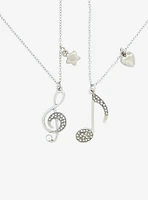 Sweet Society Musical Note Bling Best Friend Necklace Set