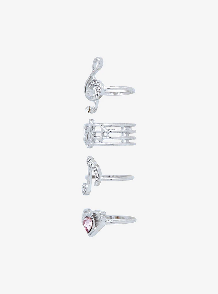 Sweet Society Musical Note Heart Ring Set