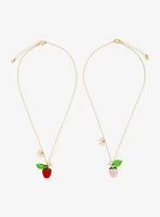 Sweet Society Strawberry Bow Best Friend Necklace Set