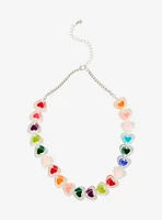 Social Collision Rainbow Bubble Heart Necklace