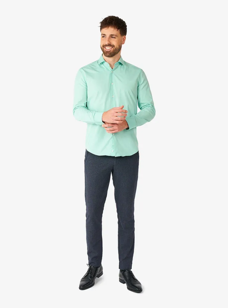 Magic Mint Long Sleeve Button-Up Shirt