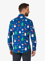 Festivity Blue Long Sleeve Button-Up Shirt