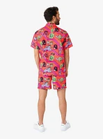 Rick & Morty Surreal Button-Up Shirt and Shorts Summer Set