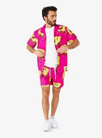 SpongeBob SquarePants Pink Button-Up Shirt and Shorts Summer Set