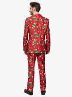 Christmas Trees Stars Red Suit