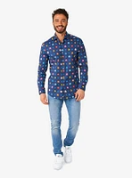 PAC-MAN Pixel Long Sleeve Button-Up Shirt