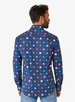 PAC-MAN Pixel Long Sleeve Button-Up Shirt