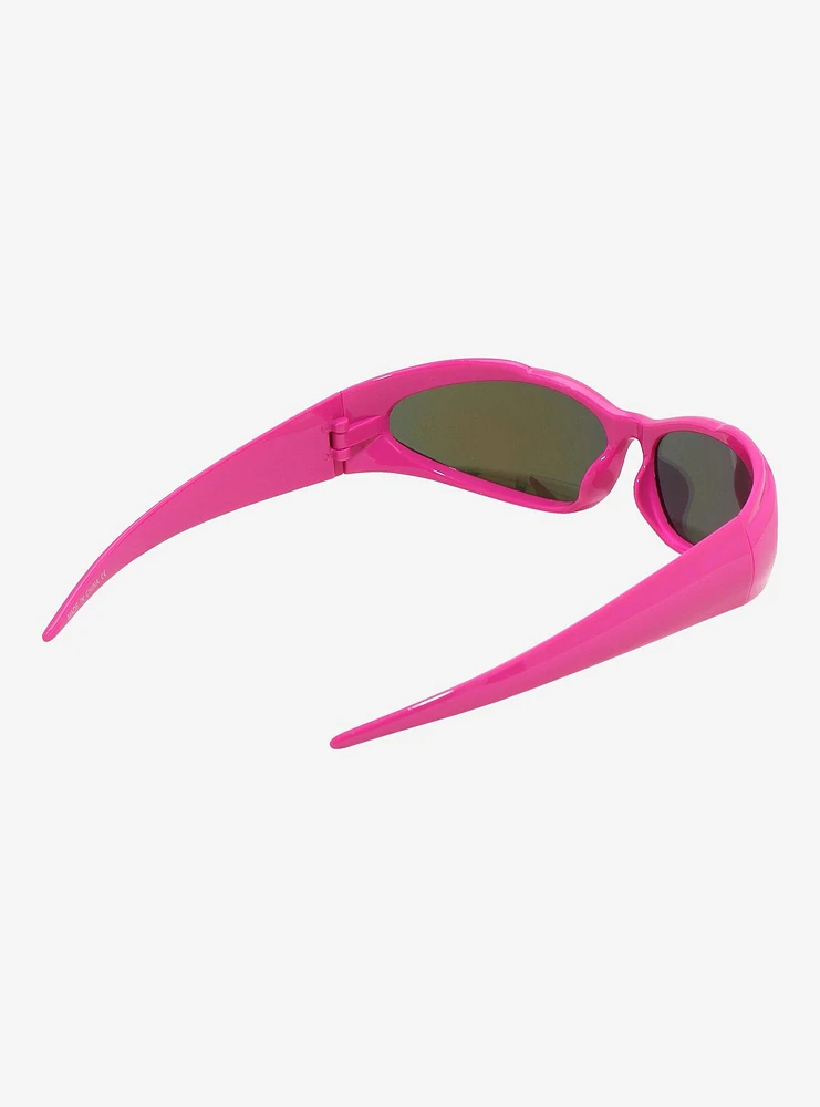 Pink Y2K Sport Sunglasses