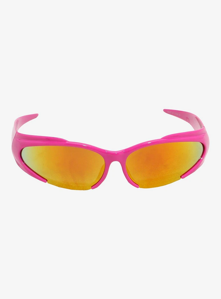 Pink Y2K Sport Sunglasses