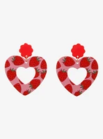 Sweet Society Strawberry Heart Drop Earrings