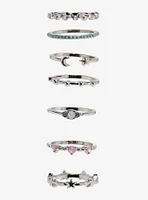 Cosmic Aura Dainty Gem Celestial Stacking Ring Set