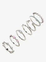 Cosmic Aura Dainty Gem Celestial Stacking Ring Set