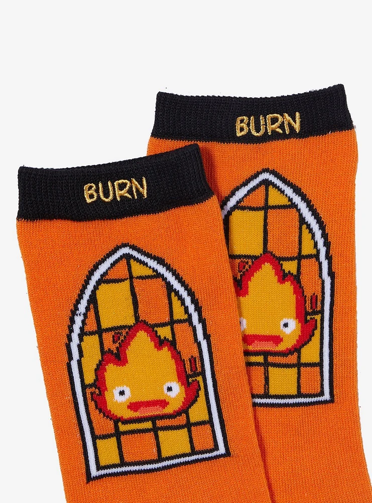 Studio Ghibli® Howl's Moving Castle Calcifer Window Crew Socks