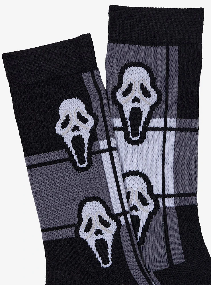 Scream Ghost Face Plaid Crew Socks