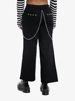 Black Grommet Side Chain Skater Pants