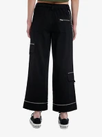 Black Zipper Side Chain Cargo Skater Pants