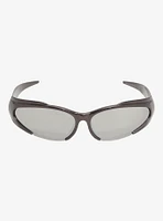 Y2K Skinny Black Oval Sunglasses