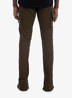 Olive Ankle Zipper Cargo Jogger Pants