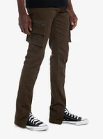 Olive Ankle Zipper Cargo Jogger Pants