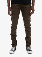 Olive Ankle Zipper Cargo Jogger Pants