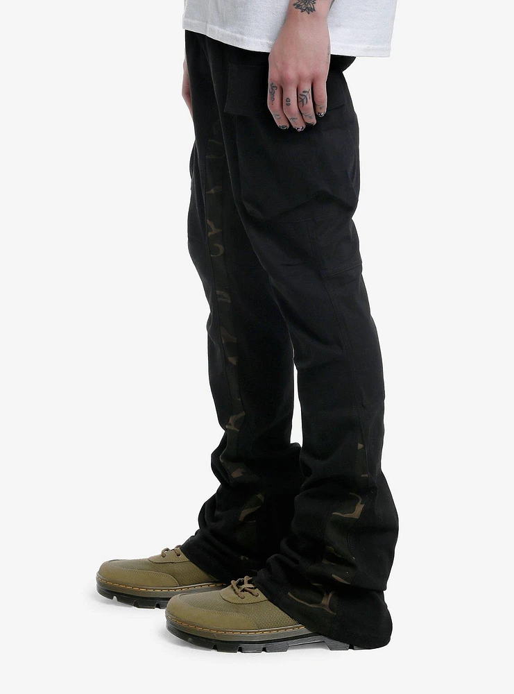 Black & Camouflage Cargo Pants