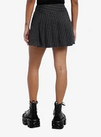 Social Collision Black & Grey Houndstooth Pleated Skirt