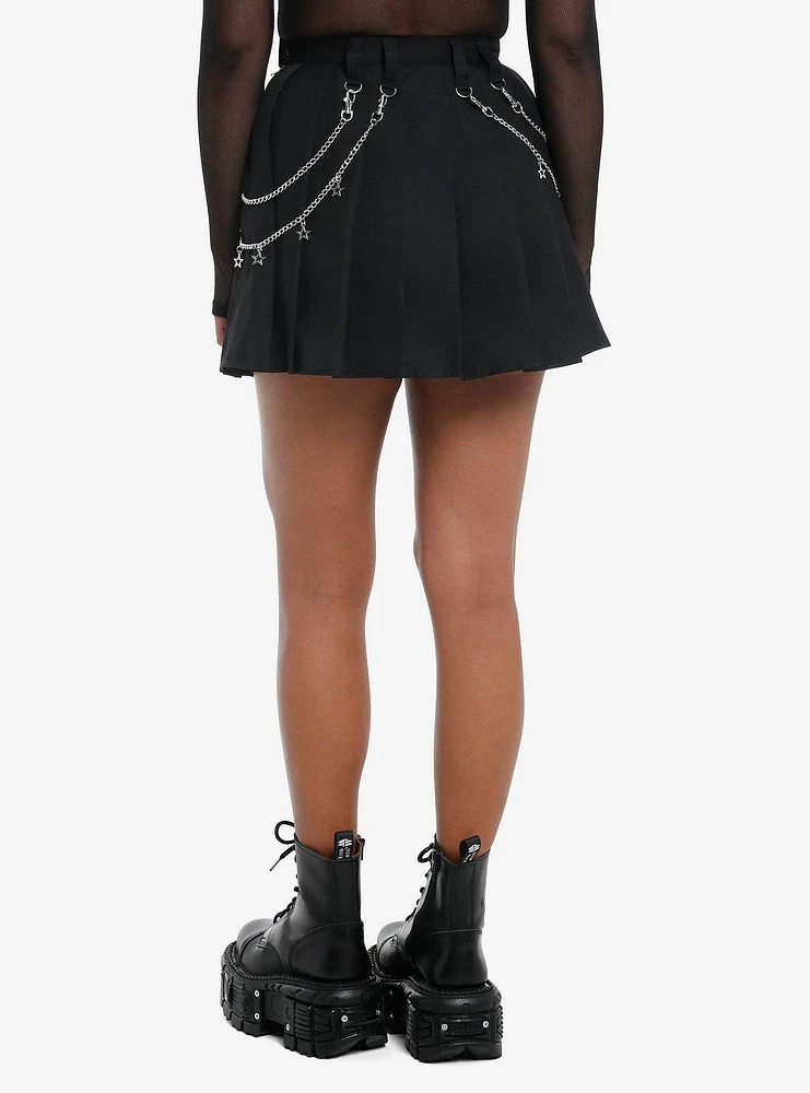 Star Chain Hardware Pleated Skirt