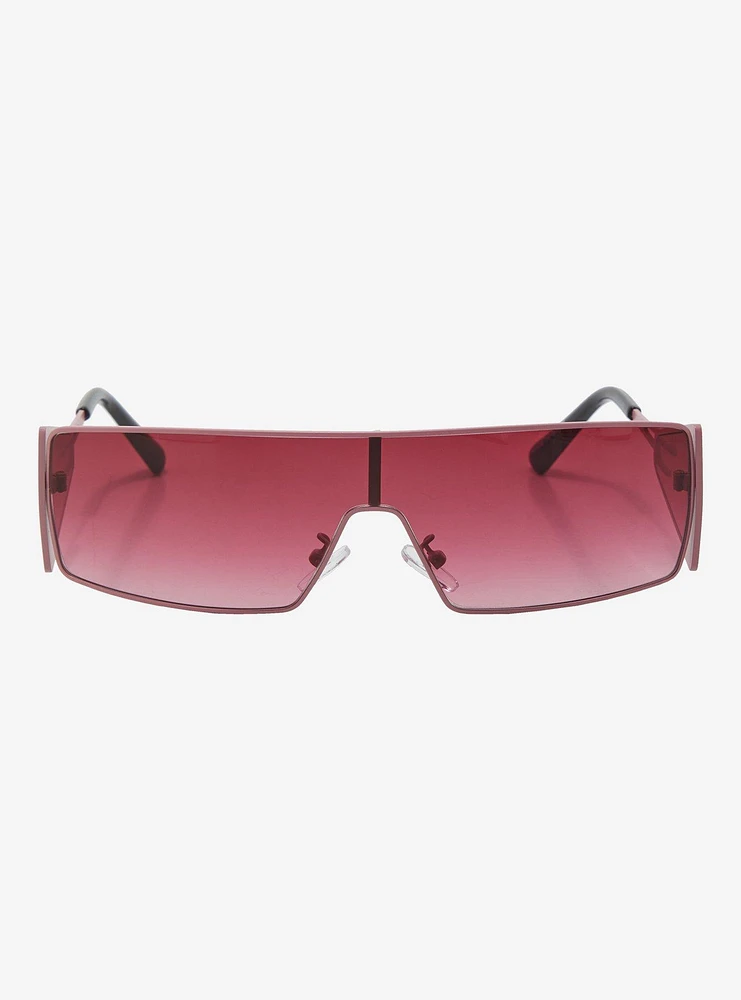 Pink Shield Wrap Sunglasses