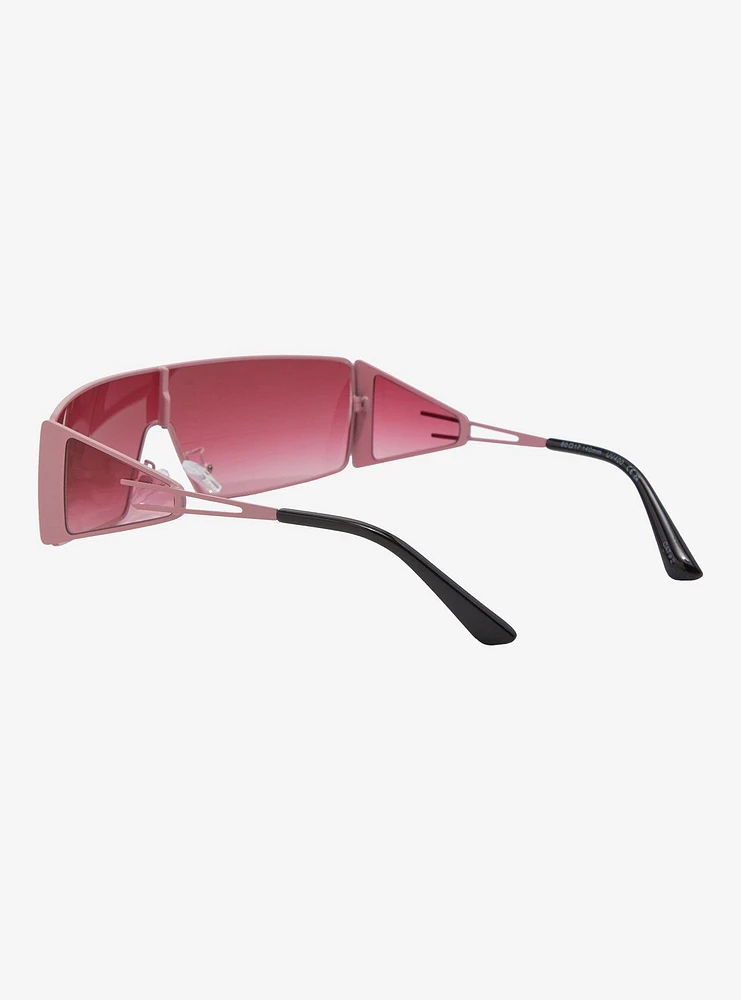 Pink Shield Wrap Sunglasses